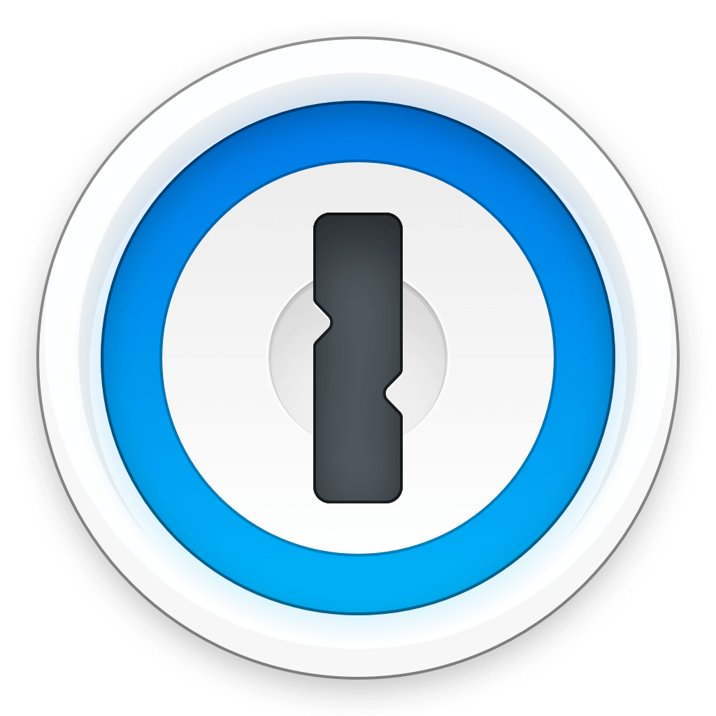 1Password logo – Trusted password manager with family sharing and Travel Mode for added security.