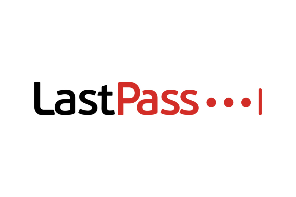 LastPass logo – Popular password manager with biometric login and dark web monitoring.