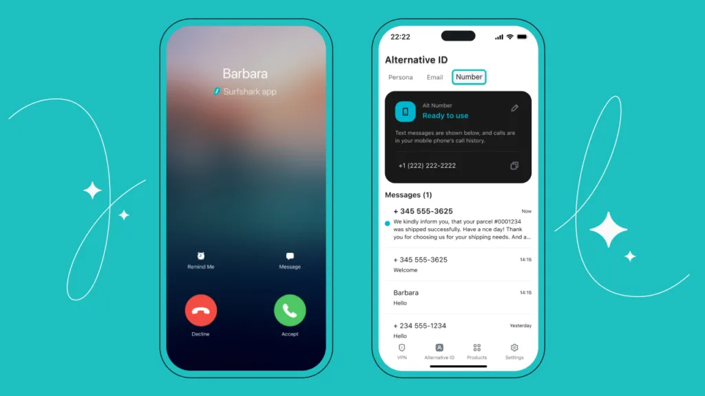 Surfshark One bundle features including antivirus, alternative ID, and ad blocker